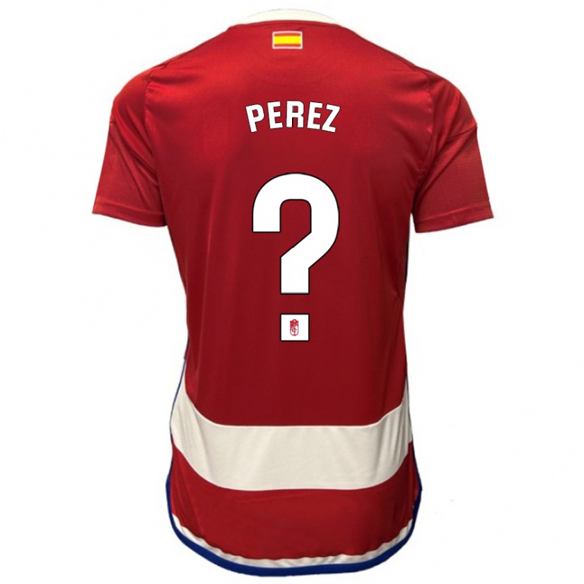 Kandiny Homme Maillot Marco Pérez #0 Rouge Tenues Domicile 2023/24 T-Shirt