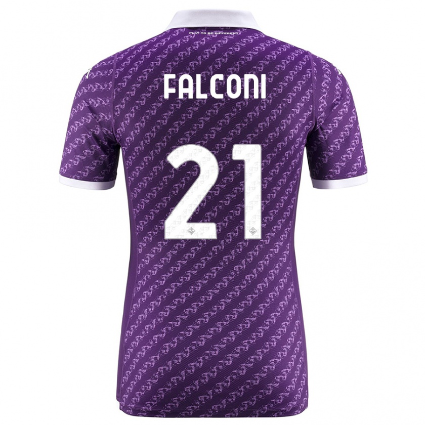 Kandiny Homme Maillot Niccolò Falconi #21 Violet Tenues Domicile 2023/24 T-Shirt