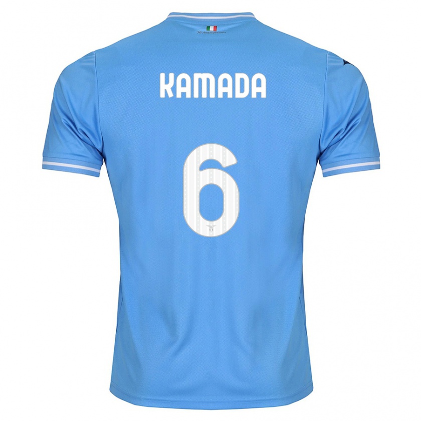 Kandiny Homme Maillot Daichi Kamada #6 Bleu Tenues Domicile 2023/24 T-Shirt