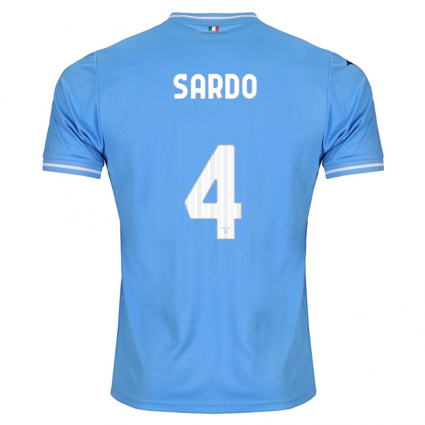 Kandiny Homme Maillot Jacopo Sardo #4 Bleu Tenues Domicile 2023/24 T-Shirt