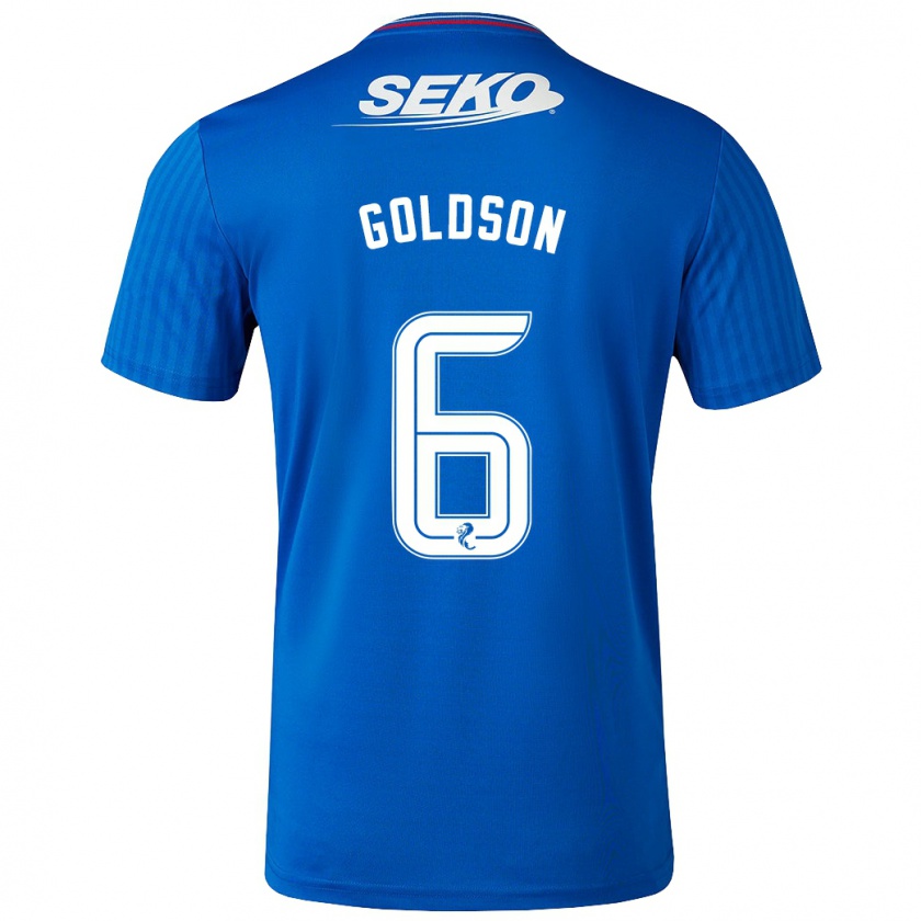 Kandiny Homme Maillot Connor Goldson #6 Bleu Tenues Domicile 2023/24 T-Shirt
