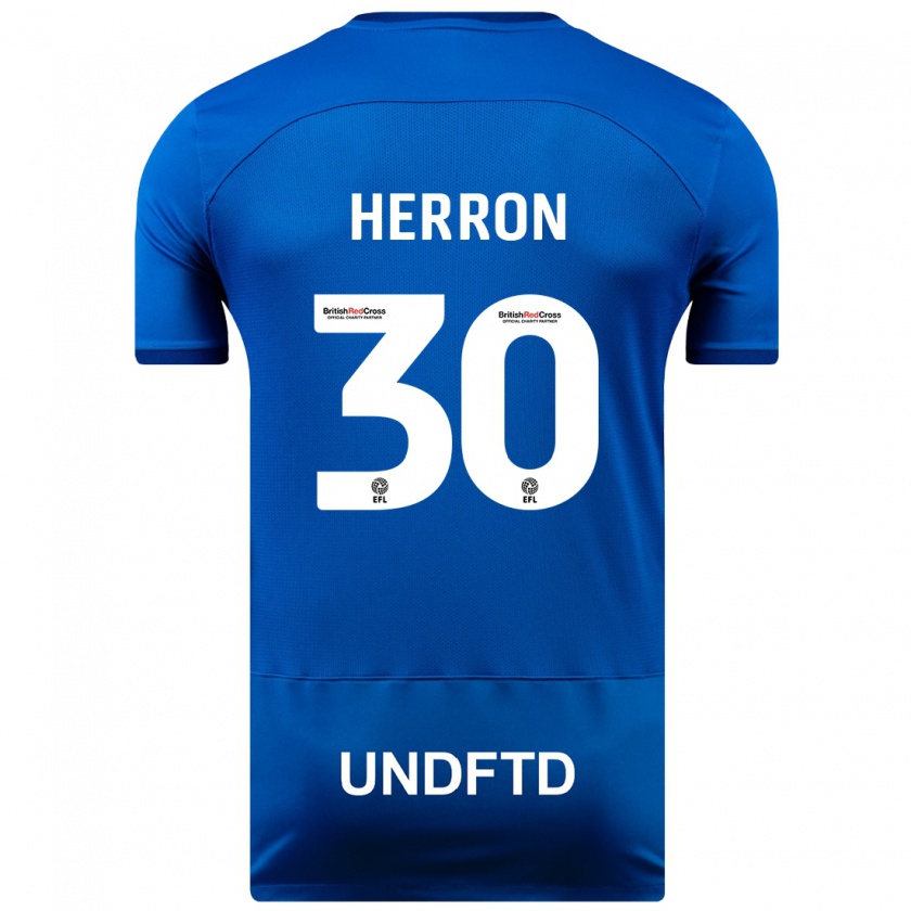 Kandiny Homme Maillot Neve Herron #30 Bleu Tenues Domicile 2023/24 T-Shirt