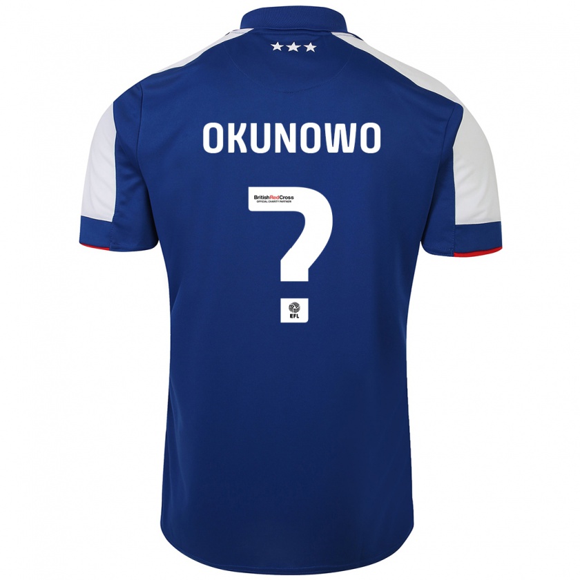 Kandiny Homme Maillot Emmanuel Okunowo #0 Bleu Tenues Domicile 2023/24 T-Shirt