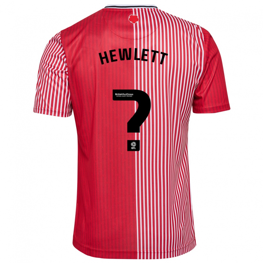Kandiny Homme Maillot Jem Hewlett #0 Rouge Tenues Domicile 2023/24 T-Shirt