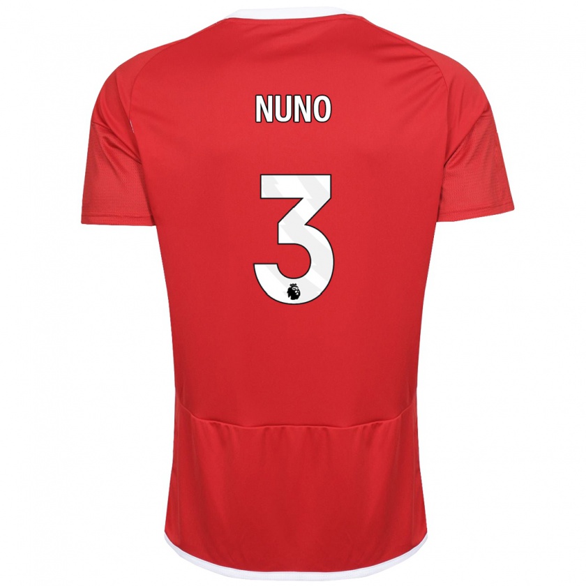 Kandiny Homme Maillot Nuno Tavares #3 Rouge Tenues Domicile 2023/24 T-Shirt
