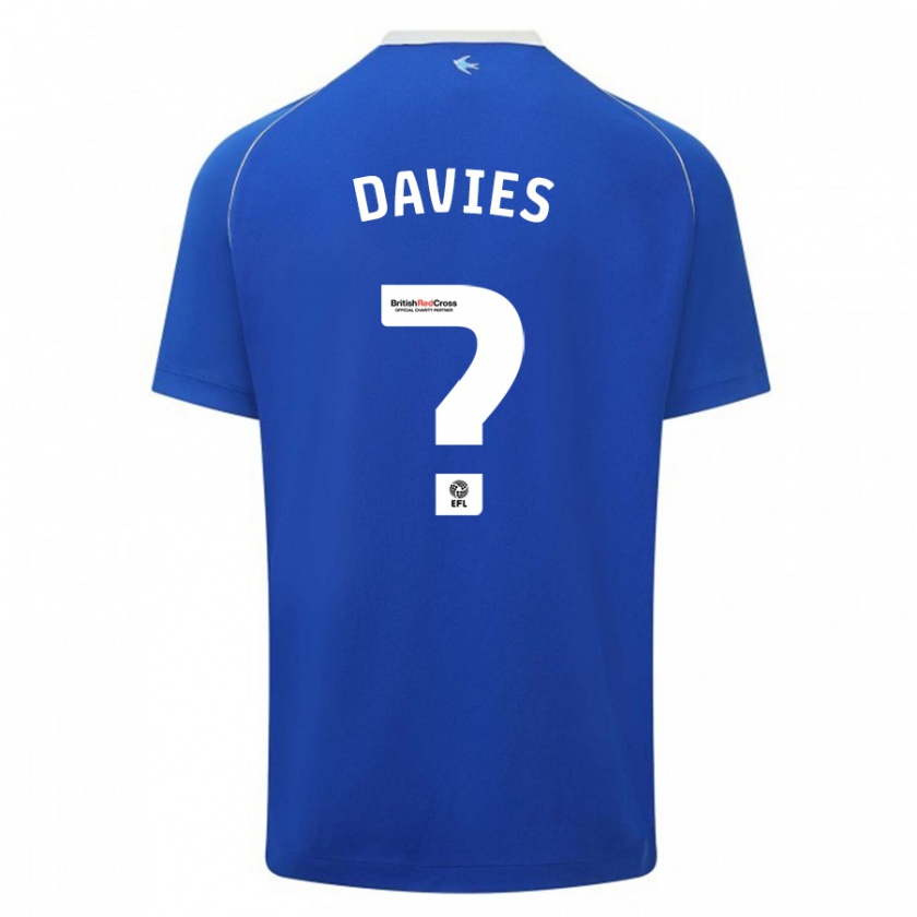 Kandiny Homme Maillot Jake Davies #0 Bleu Tenues Domicile 2023/24 T-Shirt