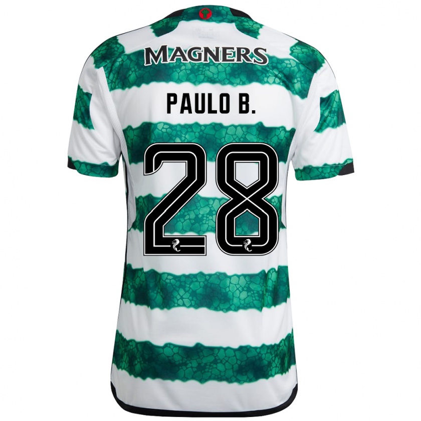 Kandiny Homme Maillot Paulo Bernardo #28 Vert Tenues Domicile 2023/24 T-Shirt