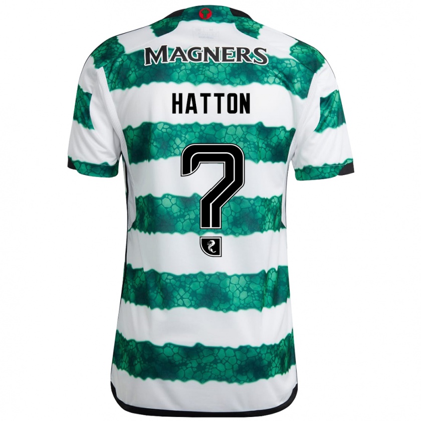 Kandiny Homme Maillot Thomas Hatton #0 Vert Tenues Domicile 2023/24 T-Shirt