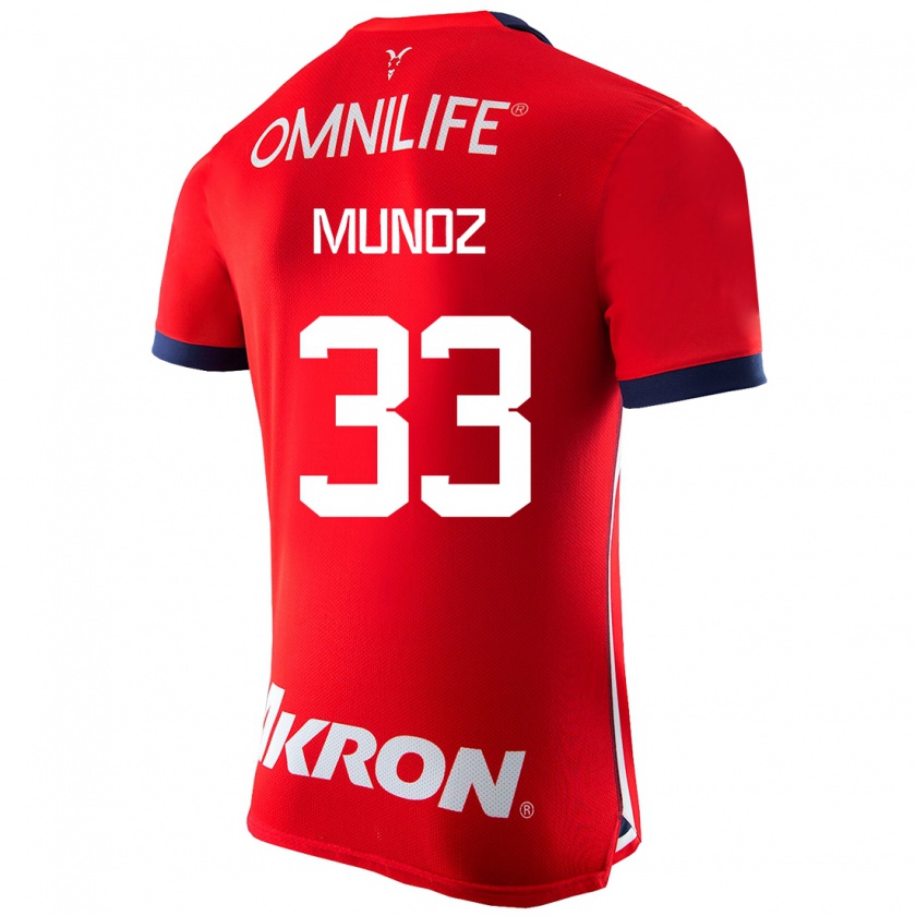 Kandiny Homme Maillot Zahid Muñoz #33 Rouge Tenues Domicile 2023/24 T-Shirt