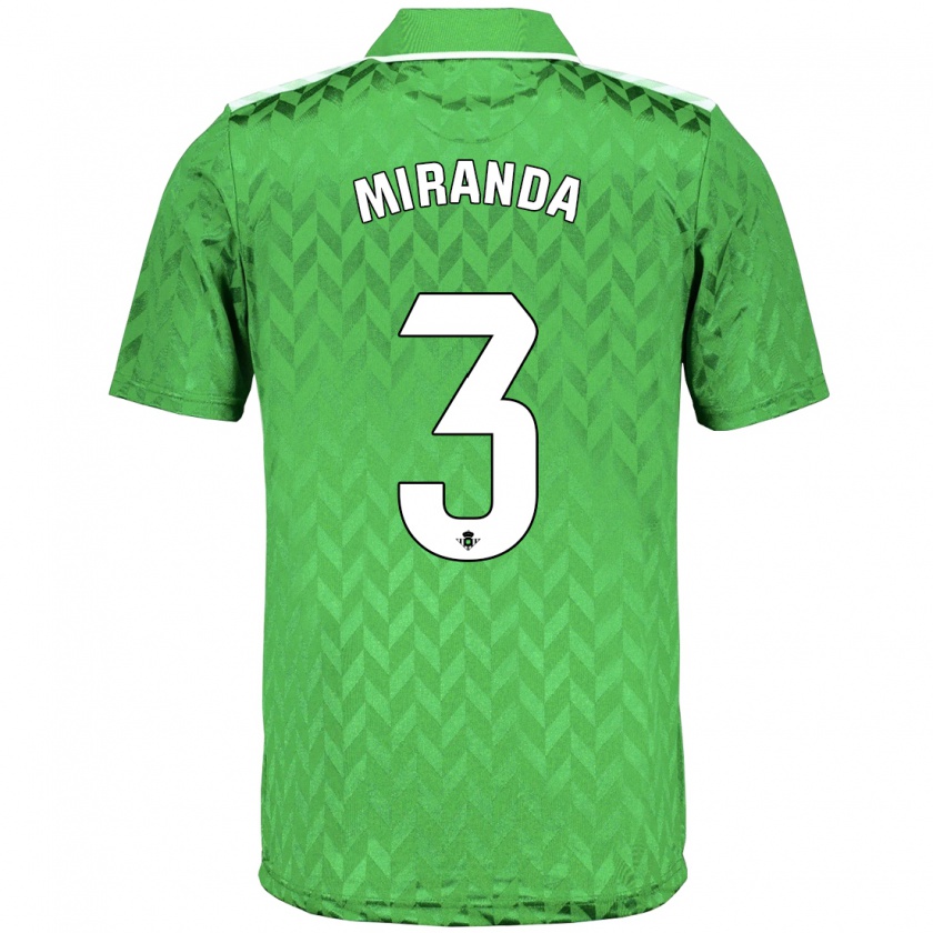 Kandiny Homme Maillot Juan Miranda #3 Vert Tenues Extérieur 2023/24 T-Shirt