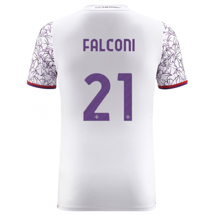 Kandiny Homme Maillot Niccolò Falconi #21 Blanc Tenues Extérieur 2023/24 T-Shirt