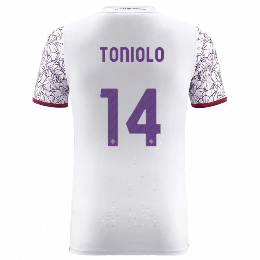 Kandiny Homme Maillot Martina Toniolo #14 Blanc Tenues Extérieur 2023/24 T-Shirt