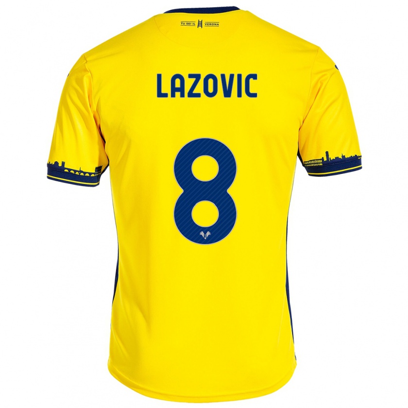 Kandiny Homme Maillot Darko Lazović #8 Jaune Tenues Extérieur 2023/24 T-Shirt