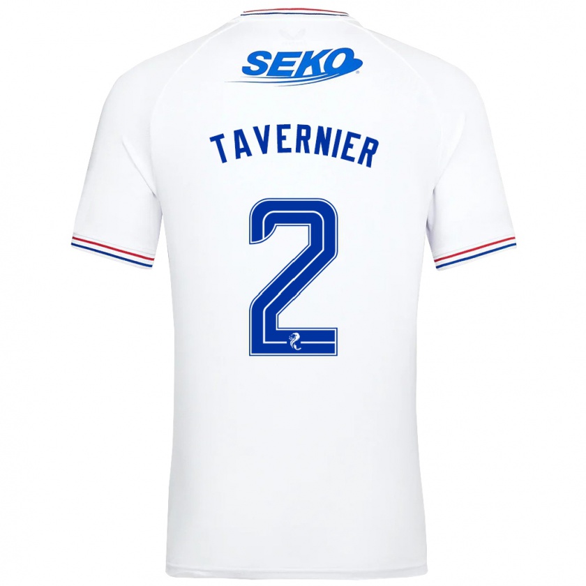Kandiny Homme Maillot James Tavernier #2 Blanc Tenues Extérieur 2023/24 T-Shirt