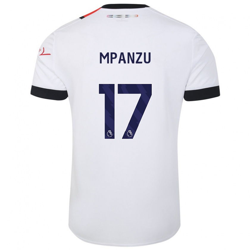 Kandiny Homme Maillot Pelly Ruddock Mpanzu #17 Blanc Tenues Extérieur 2023/24 T-Shirt