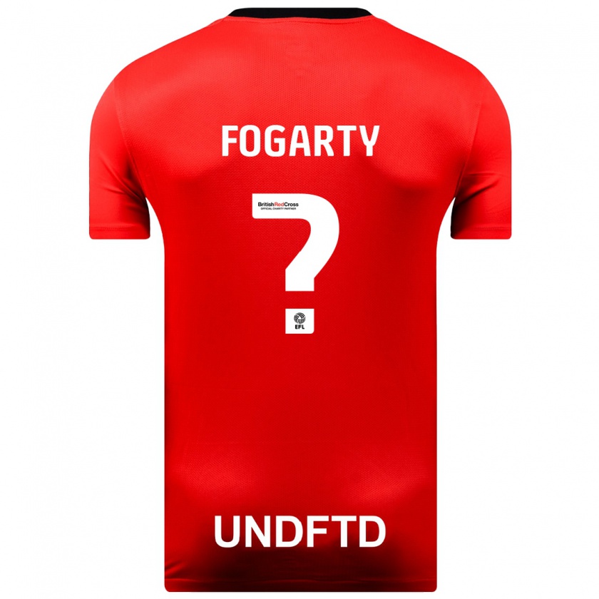 Kandiny Homme Maillot Tom Fogarty #0 Rouge Tenues Extérieur 2023/24 T-Shirt