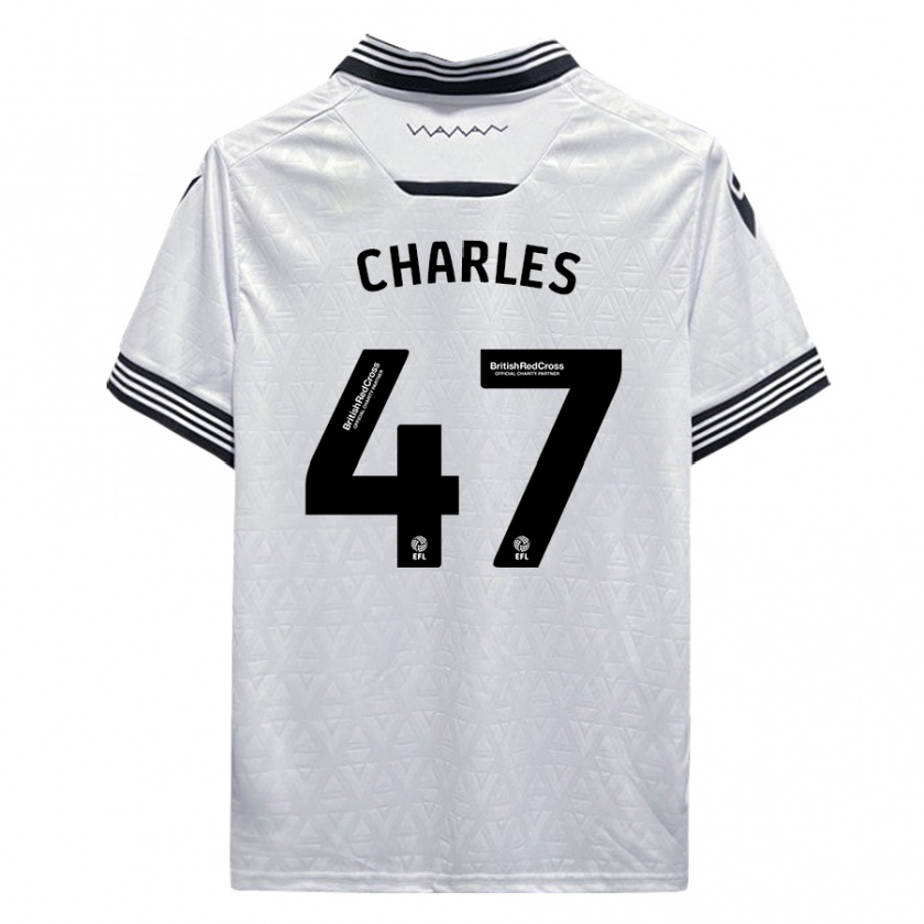 Kandiny Homme Maillot Pierce Charles #47 Blanc Tenues Extérieur 2023/24 T-Shirt