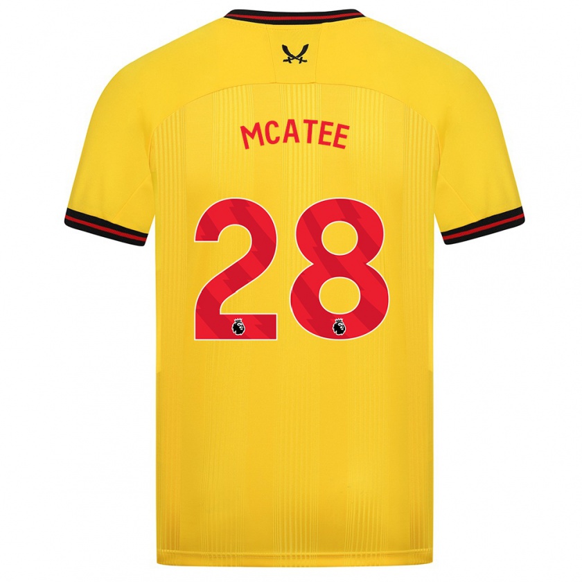 Kandiny Homme Maillot James Mcatee #28 Jaune Tenues Extérieur 2023/24 T-Shirt