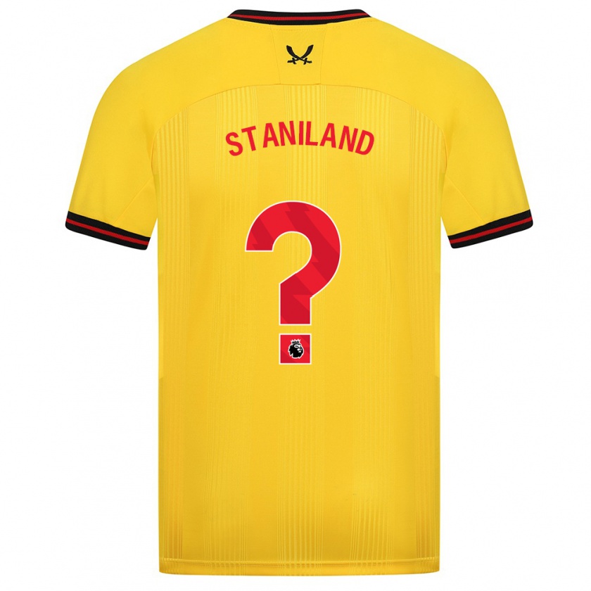 Kandiny Homme Maillot Charlie Staniland #0 Jaune Tenues Extérieur 2023/24 T-Shirt