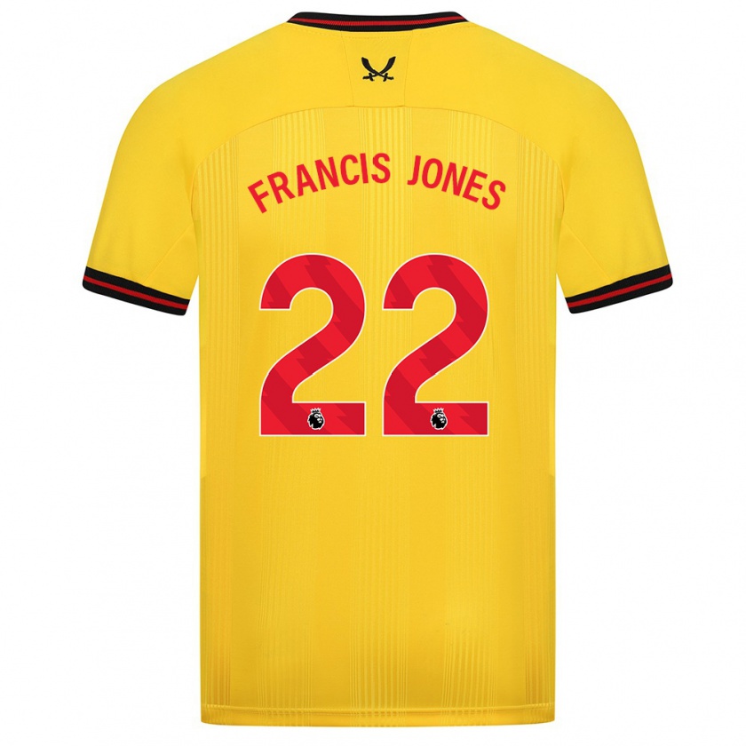 Kandiny Homme Maillot Maria Francis-Jones #22 Jaune Tenues Extérieur 2023/24 T-Shirt