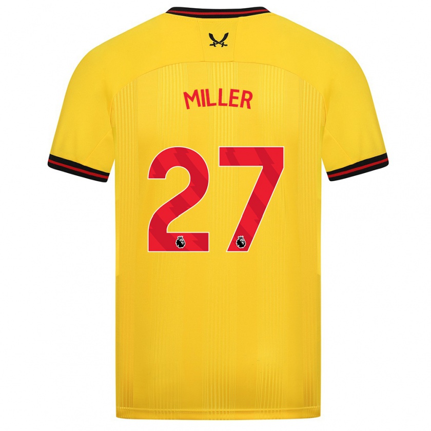 Kandiny Homme Maillot Lara Miller #27 Jaune Tenues Extérieur 2023/24 T-Shirt