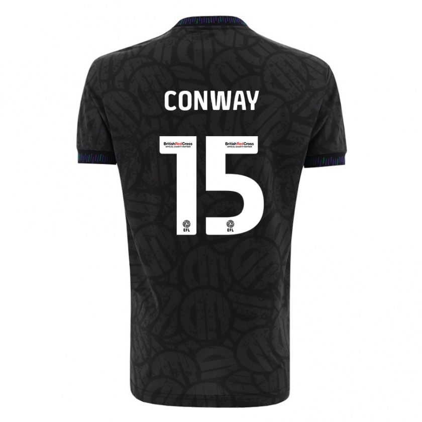 Kandiny Homme Maillot Tommy Conway #15 Noir Tenues Extérieur 2023/24 T-Shirt