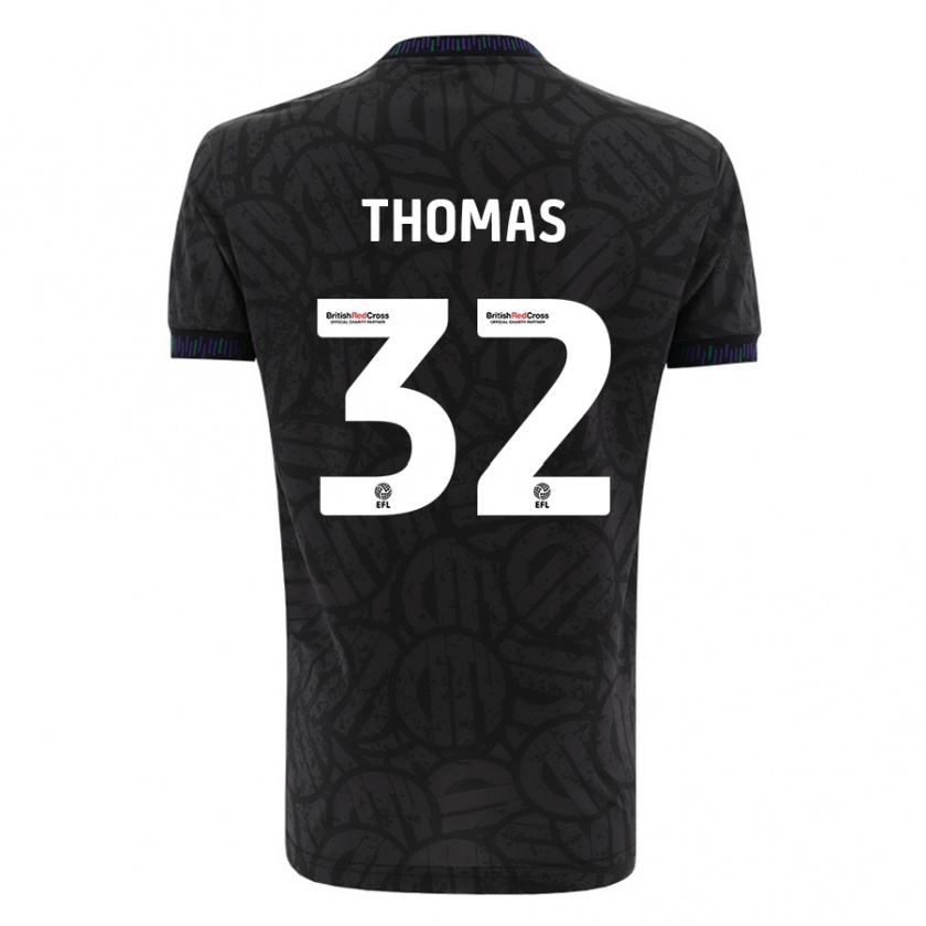 Kandiny Homme Maillot Lewis Thomas #32 Noir Tenues Extérieur 2023/24 T-Shirt