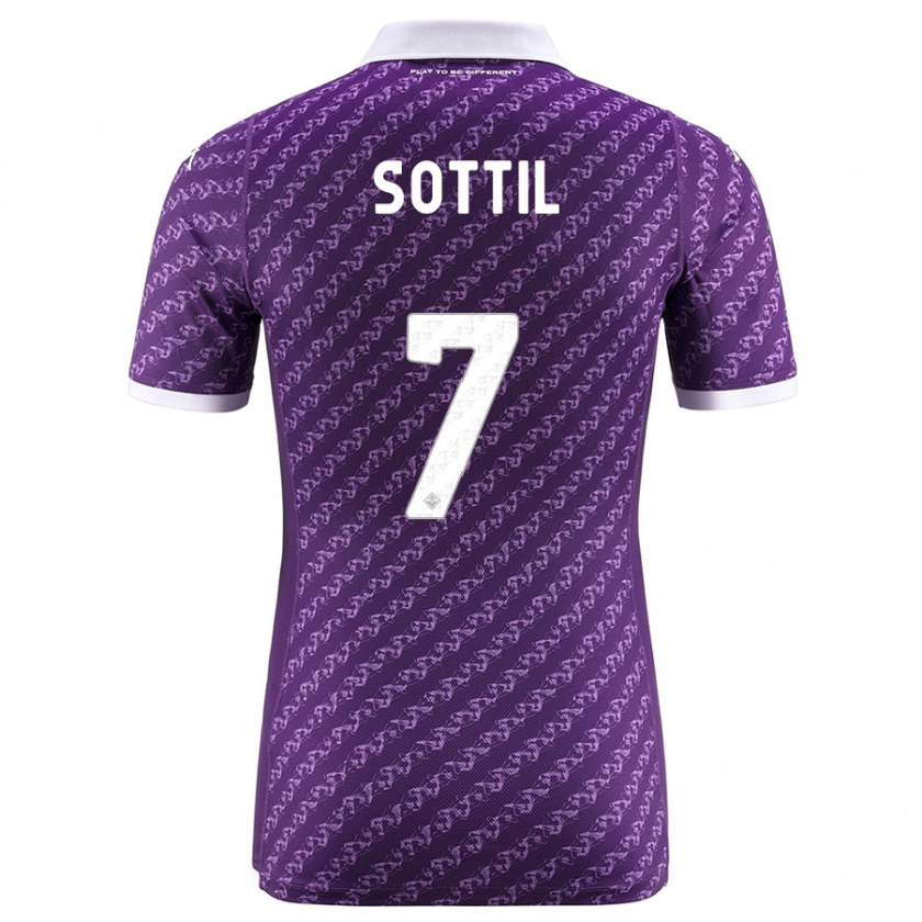 Kandiny Femme Maillot Riccardo Sottil #7 Violet Tenues Domicile 2023/24 T-Shirt