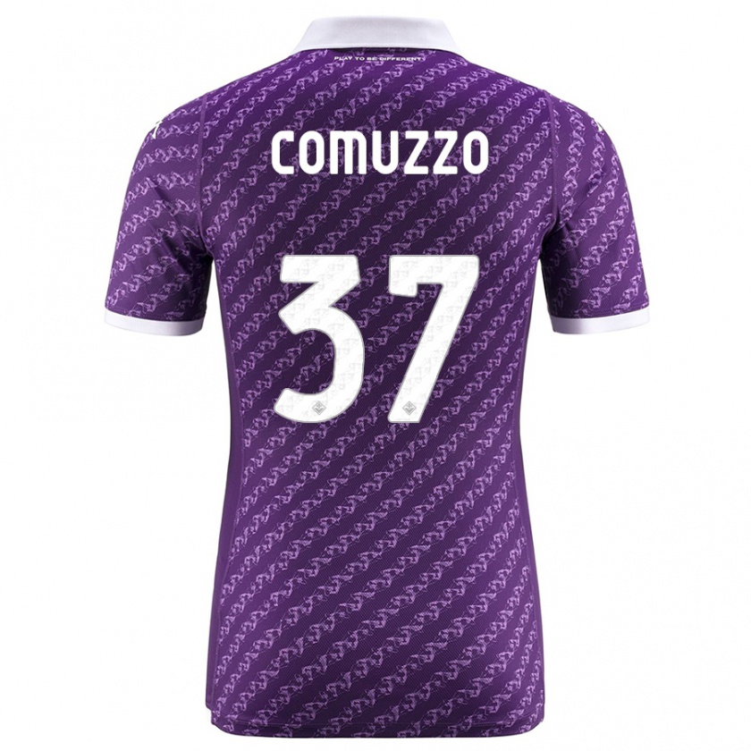 Kandiny Femme Maillot Pietro Comuzzo #37 Violet Tenues Domicile 2023/24 T-Shirt