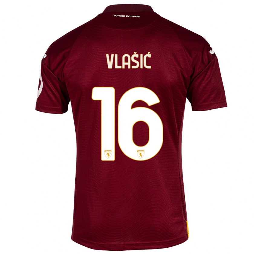 Kandiny Femme Maillot Nikola Vlašić #16 Rouge Foncé Tenues Domicile 2023/24 T-Shirt