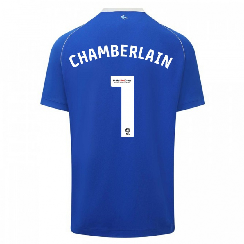 Kandiny Femme Maillot Ceryn Chamberlain #1 Bleu Tenues Domicile 2023/24 T-Shirt