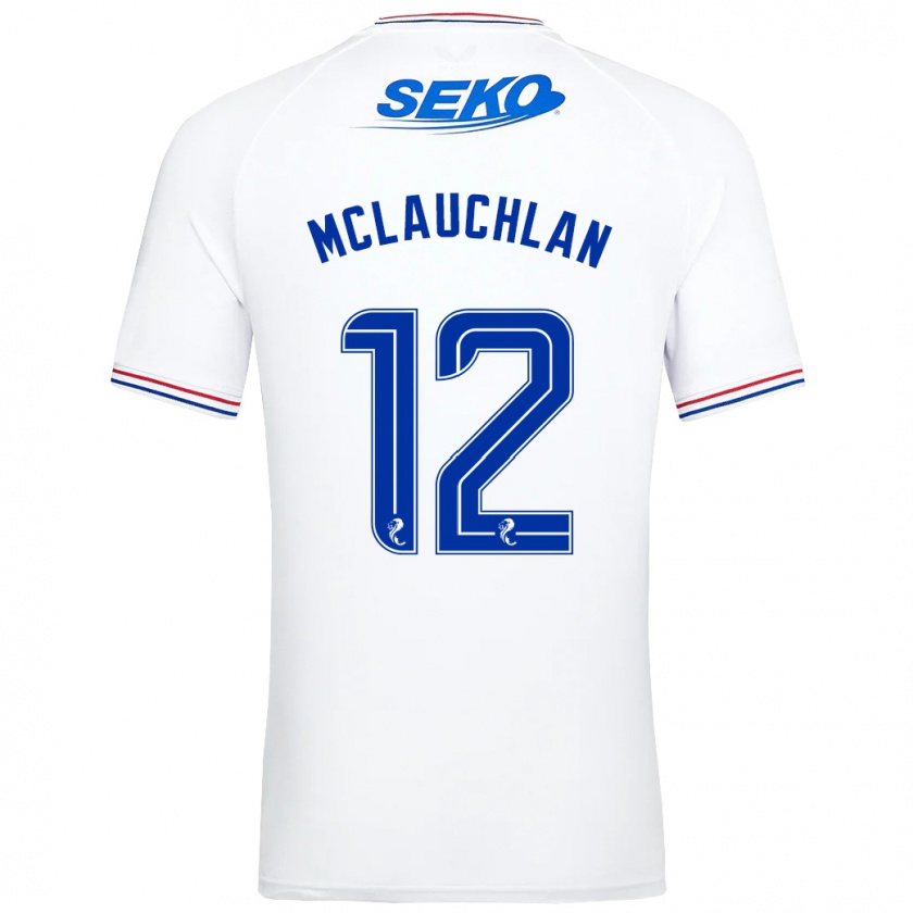 Kandiny Femme Maillot Rachel Mclauchlan #12 Blanc Tenues Extérieur 2023/24 T-Shirt