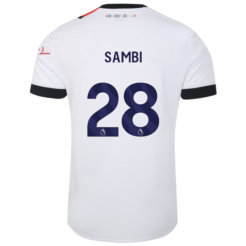 Kandiny Femme Maillot Albert Sambi Lokonga #28 Blanc Tenues Extérieur 2023/24 T-Shirt