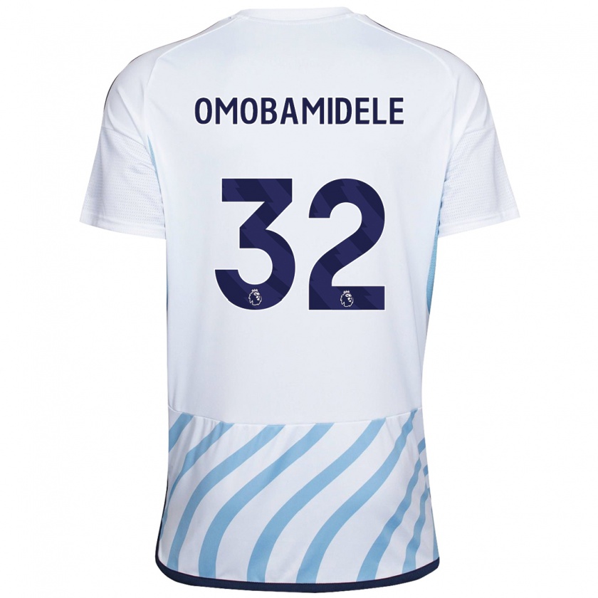 Kandiny Femme Maillot Andrew Omobamidele #32 Blanc Bleu Tenues Extérieur 2023/24 T-Shirt
