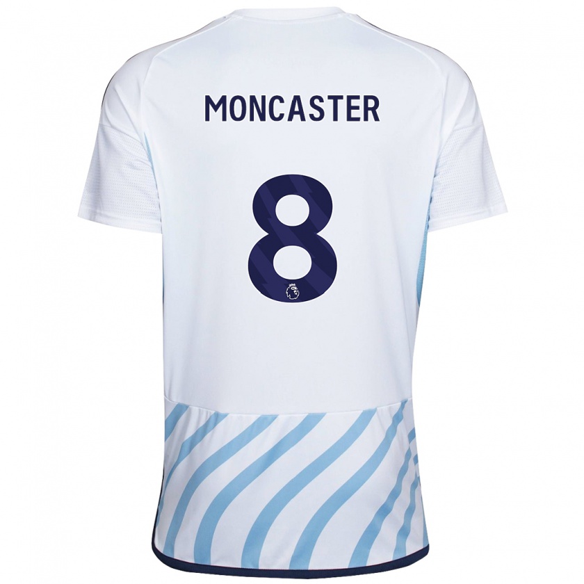 Kandiny Femme Maillot Mai Moncaster #8 Blanc Bleu Tenues Extérieur 2023/24 T-Shirt