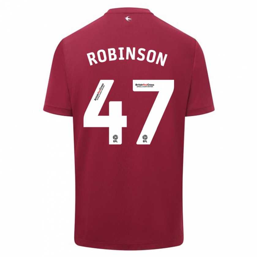 Kandiny Femme Maillot Callum Robinson #47 Rouge Tenues Extérieur 2023/24 T-Shirt