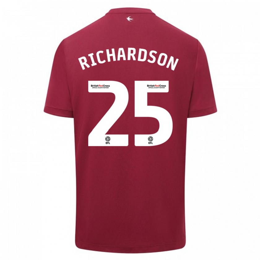 Kandiny Femme Maillot Tija Richardson #25 Rouge Tenues Extérieur 2023/24 T-Shirt