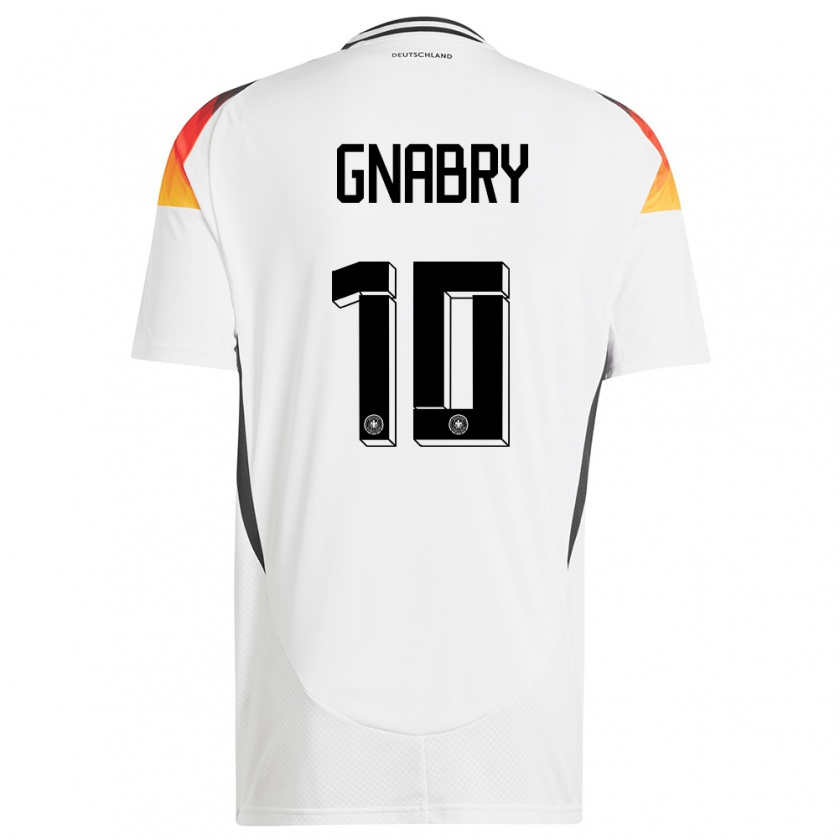 Kandiny Enfant Maillot Allemagne Serge Gnabry #10 Blanc Tenues Domicile 24-26 T-Shirt