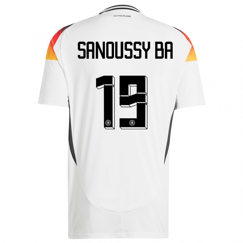 Kandiny Enfant Maillot Allemagne Sanoussy Ba #19 Blanc Tenues Domicile 24-26 T-Shirt
