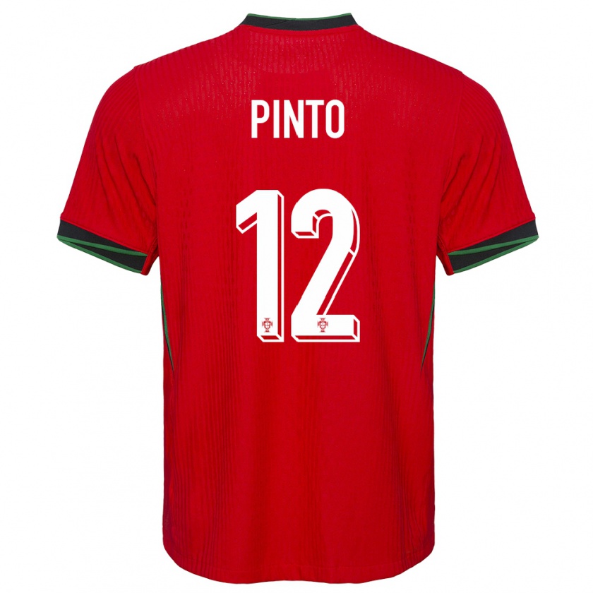 Kandiny Enfant Maillot Portugal Diogo Pinto #12 Rouge Tenues Domicile 24-26 T-Shirt