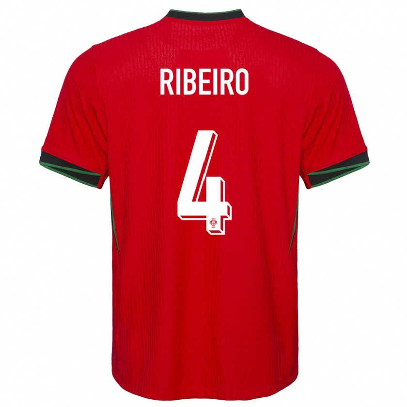 Kandiny Enfant Maillot Portugal Ricardo Ribeiro #4 Rouge Tenues Domicile 24-26 T-Shirt