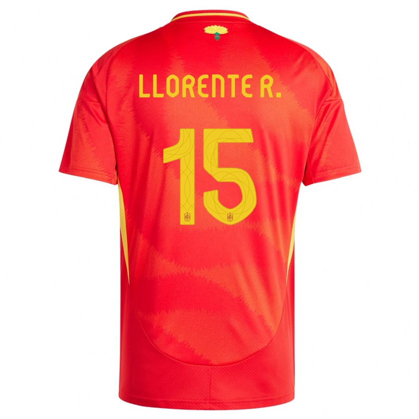 Kandiny Enfant Maillot Espagne Diego Llorente #15 Rouge Tenues Domicile 24-26 T-Shirt