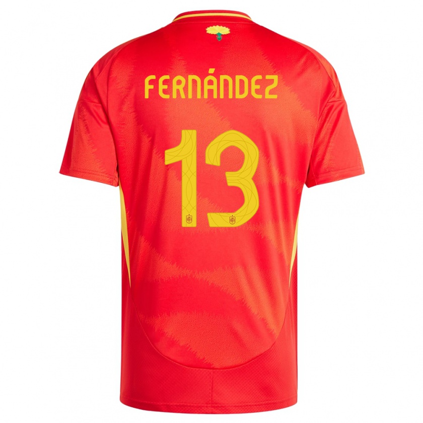 Kandiny Enfant Maillot Espagne Cesar Fernandez #13 Rouge Tenues Domicile 24-26 T-Shirt