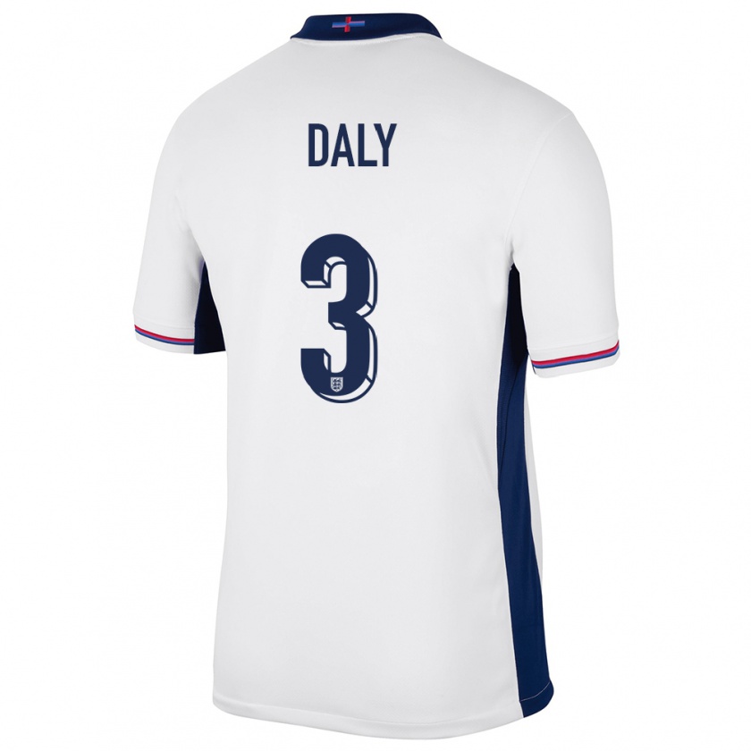 Kandiny Enfant Maillot Angleterre Rachel Daly #3 Blanc Tenues Domicile 24-26 T-Shirt