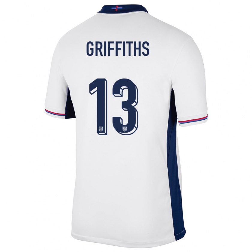 Kandiny Enfant Maillot Angleterre Josh Griffiths #13 Blanc Tenues Domicile 24-26 T-Shirt