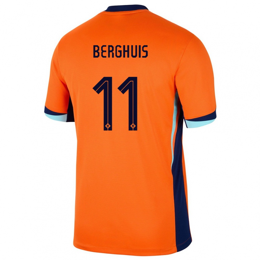 Kandiny Enfant Maillot Pays-Bas Steven Berghuis #11 Orange Tenues Domicile 24-26 T-Shirt