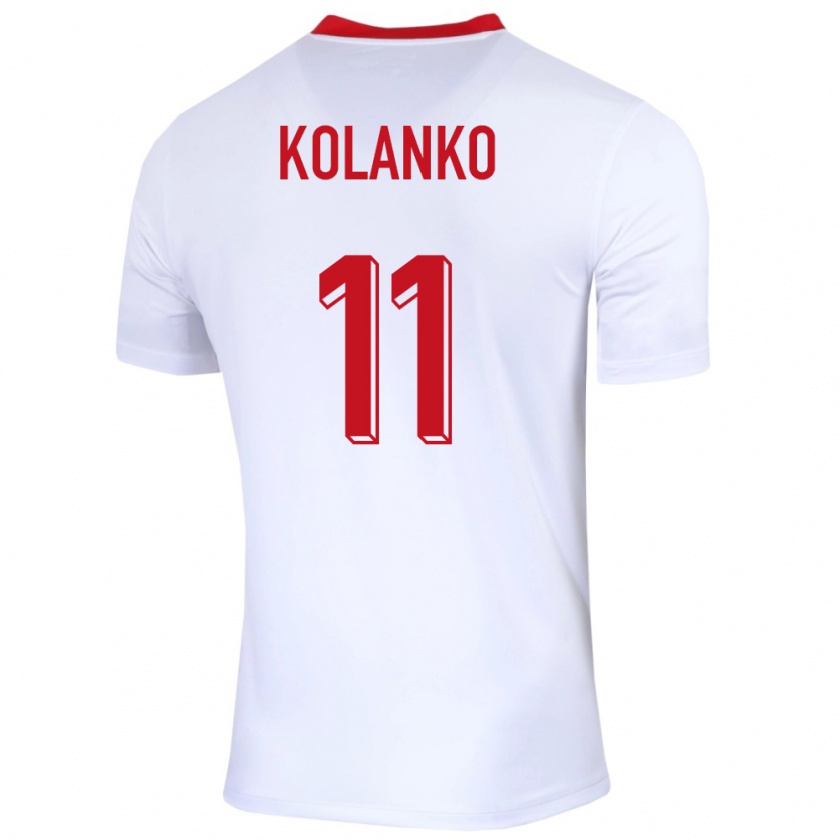 Kandiny Enfant Maillot Pologne Krzysztof Kolanko #11 Blanc Tenues Domicile 24-26 T-Shirt