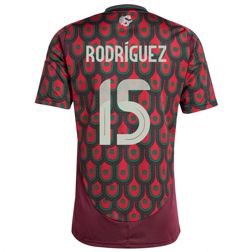 Kandiny Enfant Maillot Mexique Jorge Rodriguez #15 Bordeaux Tenues Domicile 24-26 T-Shirt