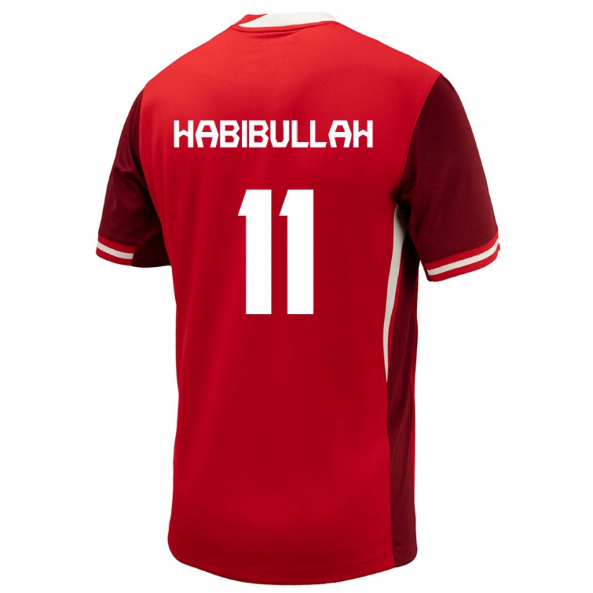 Kandiny Enfant Maillot Canada Kamron Habibullah #11 Rouge Tenues Domicile 24-26 T-Shirt