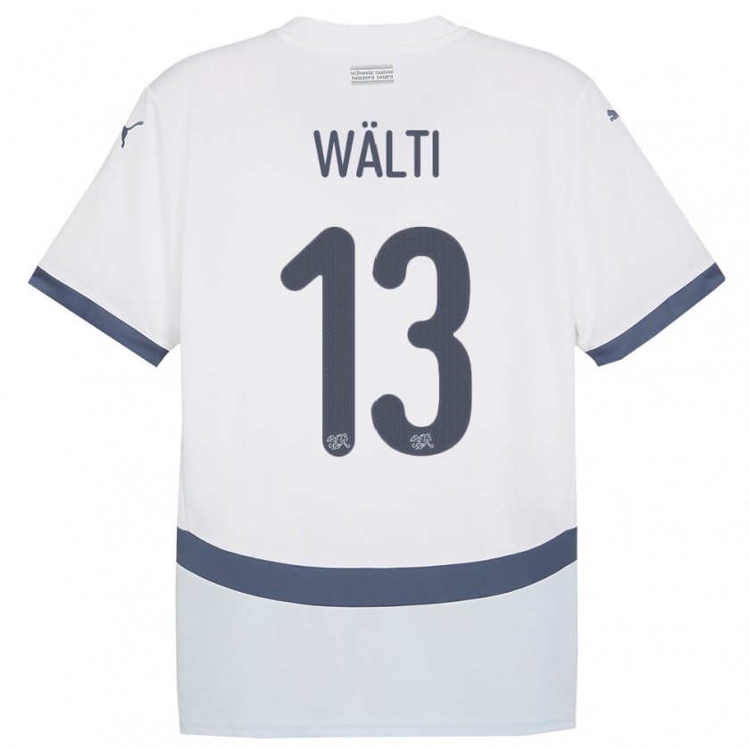 Kandiny Enfant Maillot Suisse Lia Walti #13 Blanc Tenues Extérieur 24-26 T-Shirt